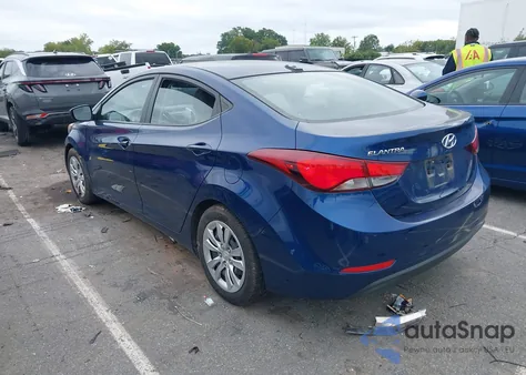 2016 Hyundai Elantra Se from USA, damaged, VIN 5NPDH4AE2GH671307